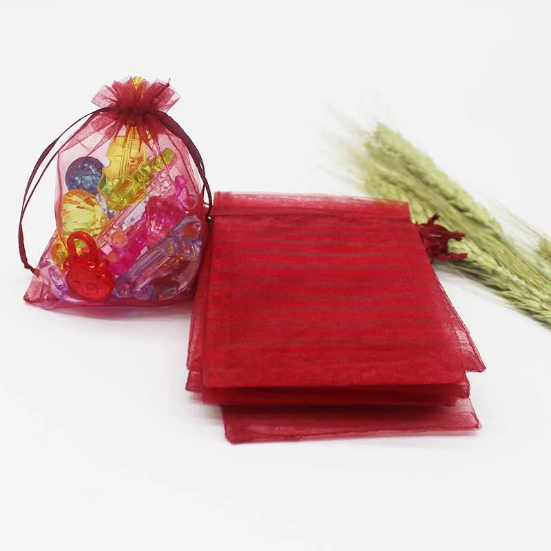 100Pc 7X9Cm 9X12Cm 10X15Cm Organza Tas Bruiloft Snoepzak Mode Speciaal Ontwerp Opslag Sieraden Promotie Geschenken Pakket