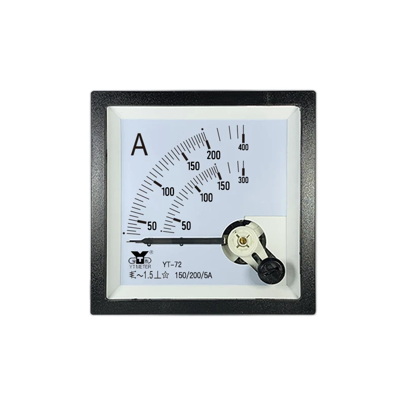 Amperometro Yt72 a doppia scala 50 / 75 / 100 / 150 / 200 / 5A amperometro a doppia gamma dh72 strumento puntatore armadio di installazione ca