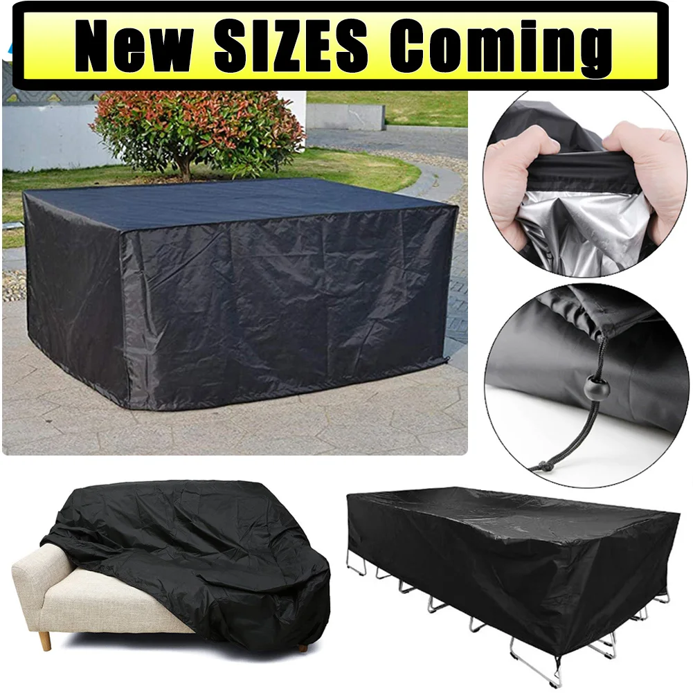 190T / 210D Oxford Waterproof Furniture Cover For Rattan Table Cube Chair Sofa Dustproof Rain Garden Patio Protective Cover