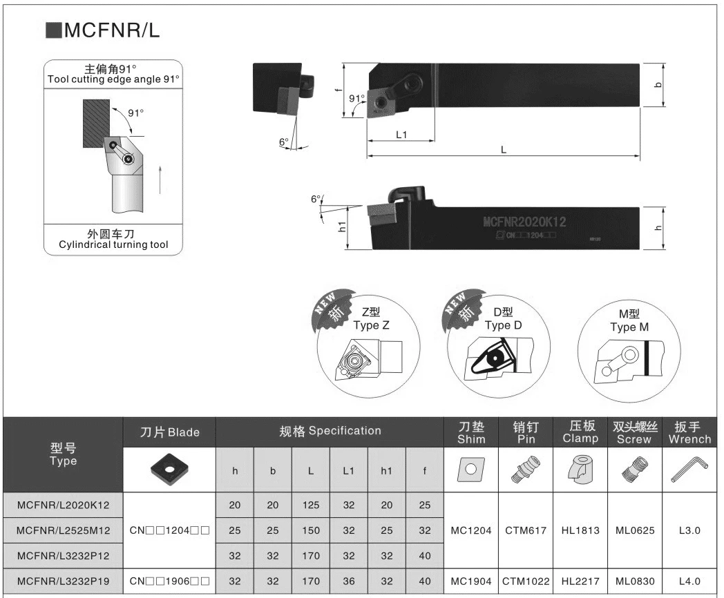Além de 91 ° mcfnr mcfnl mcfnr2020k12 mcfnr1616h12 25x25 torno ferramenta titular inserções de carboneto cnc haste torneamento inserção cortador ferramentas