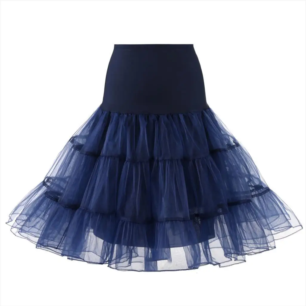 Jupon rétro en tulle crinoline pour femmes, jupon solide pour documents de mariage