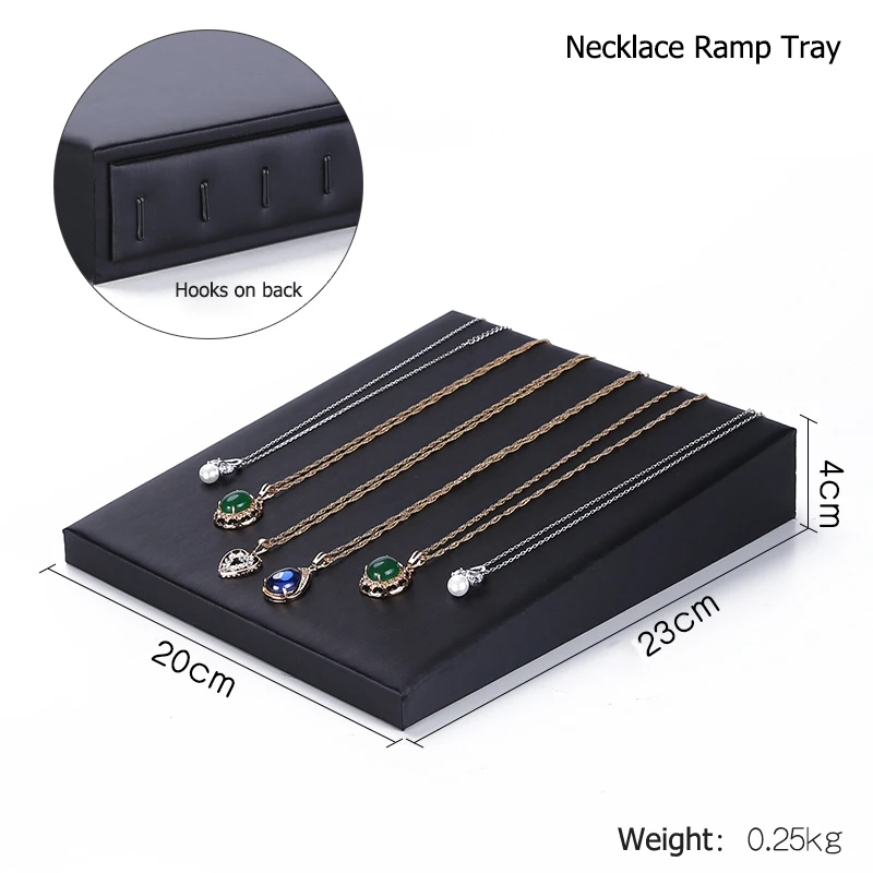 Jewelry Retail Store Black PU Ring Earring Stand Holder Bust Bangle Organzier Set Jewelry Pendant Necklace Chain Chokers Display