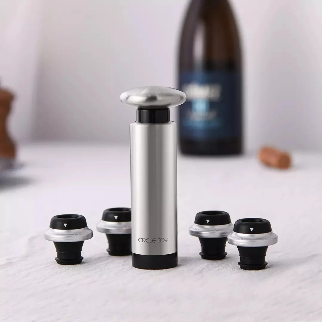 5Pcs Xiaomi Circlejoy Vacuüm Wijnfles Stopper Verzegelde Opslag Geheugen Wijn Stop Wijn Kurken Rvs Open Fles Wijn