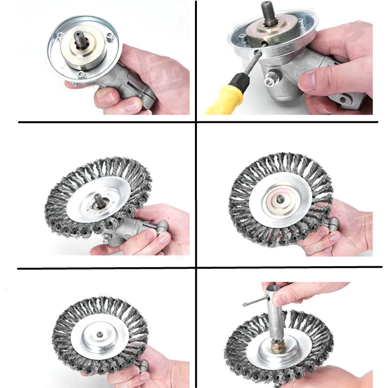 6 pouces coupe gazon tête en acier fil coupe tête rouille débroussailleuse tondeuse fil désherbage tête pour tondeuse à gazon