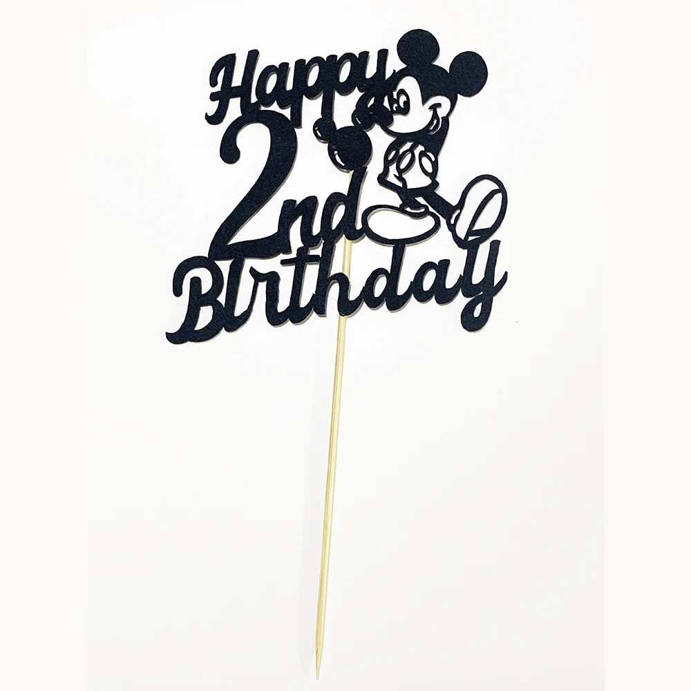 Disney Mickey Mouse 1st Birthday Party Supplies Mickey Cup cake Toppers Party Decor Happy Birthday topper for Baby Supplie