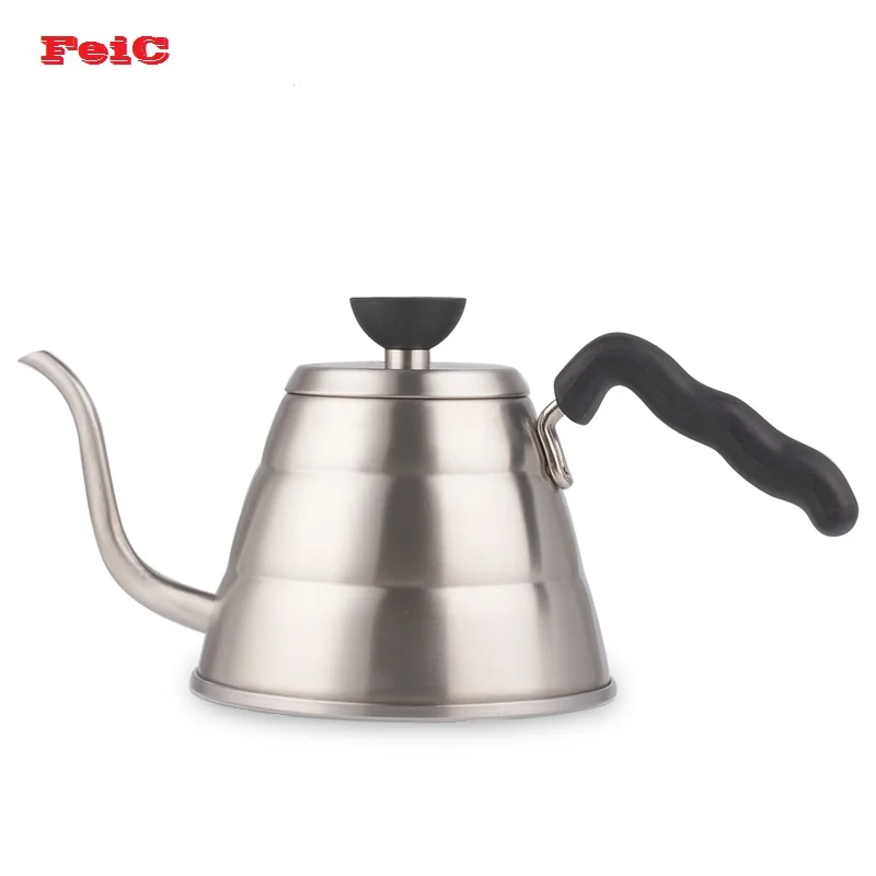 

FeiC 1pc 1.0L Tea and Coffee Drip Kettle pot stainless steel gooseneck spout Kettle hot water for Barista