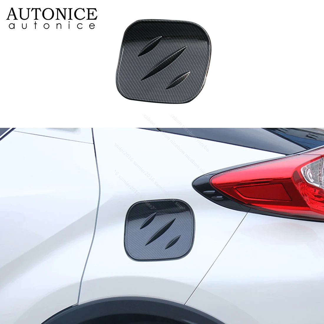 

Carbon fiber color Fuel Tank Decorator Cover For toyota C-HR CHR LHD