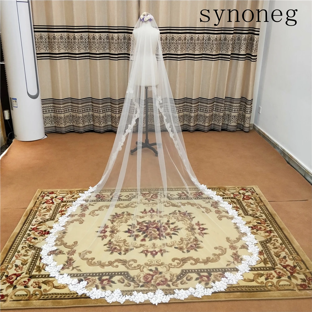 Voile de bord en dentelle blanche pour patients cathédrale, tulle ivoire sur mesure, accessoires de mariage pour mariée, offre spéciale, 300cm