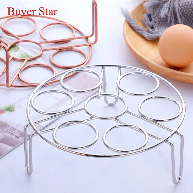 1pc Durable Stainless steel Egg Steamer Rack Cooking Fish Dumpling Shelf Kitchen Utensil MultiFunction Pot Steaming Tray Stander