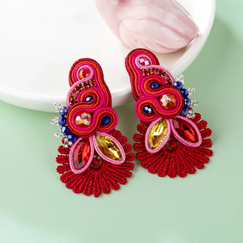 KPacTa Soutache Handmade Sales luxury lace earrings for women 2024 Dangle Charms Bohemian Jewelry Wholesa