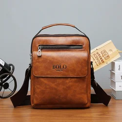 Bolso bandolera impermeable para hombre, bolsa de hombro de PU para negocios, a la moda, para exteriores