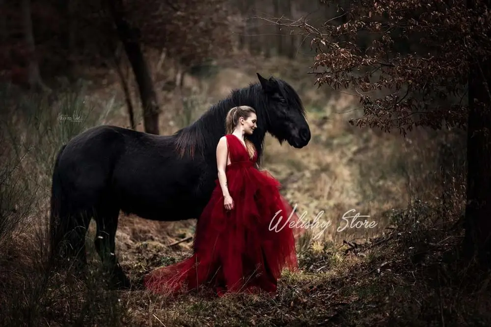 ヴィンテージセクシーブリダルチュールマタニティドレス,ノースリーブVネック,地面の長さ,マタニティウェア,写真撮影用