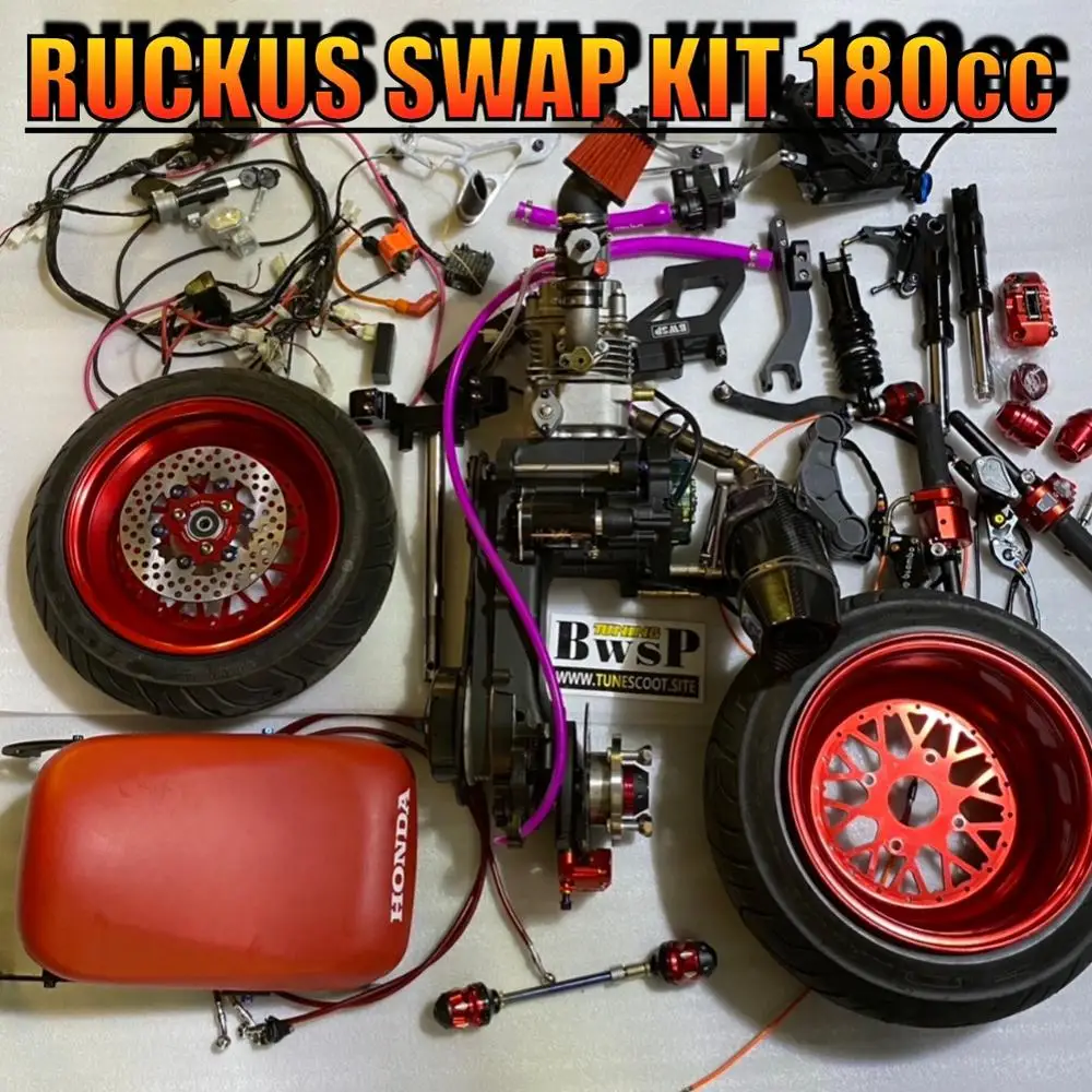 Engine Kit Ruckus 180cc Gy6-150 157qmb Liquid Cooling Combo With Fatty Wheels Stretch Lowboy Seat Wiring Forks Footrest