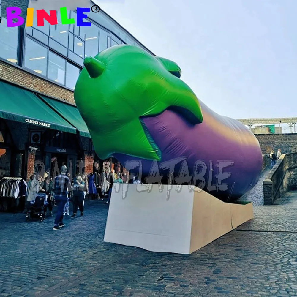 Inflable gigante púrpura al aire libre, berenjena, verduras, promocional, evento, globo de desfile publicitario