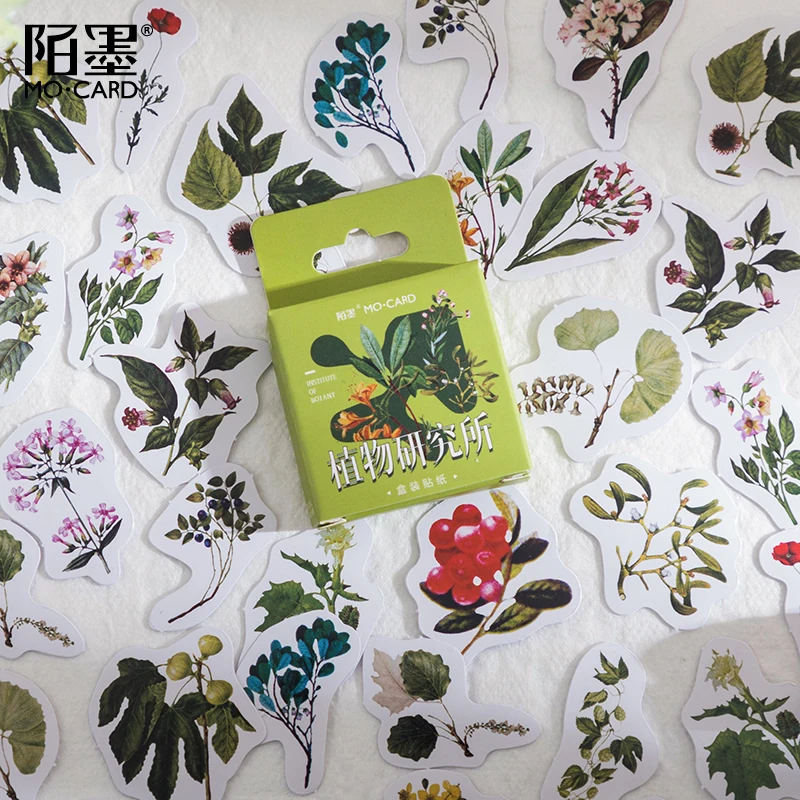 46 قطعة/الحزمة معهد البحوث النباتية ملصقات اشي الزخرفية سكرابوكينغ عصا التسمية مذكرات القرطاسية ألبوم ملصقات #1