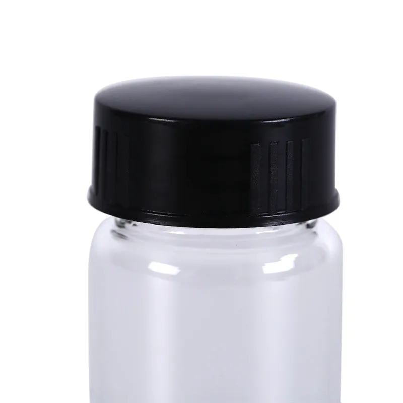 Transparent Glass Bottle With Black Screw Cap 20ml Clear Lab Glass Vials Bottles Containers Liquid Sample Glass Bottles