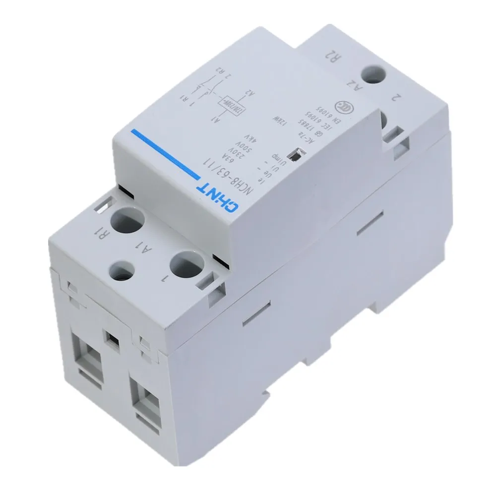 CHNT-contactores modulares para el hogar, contactor modular de raíl DIN, NCH8-63/11, 2 polos, 63A, 1NO, 1NC