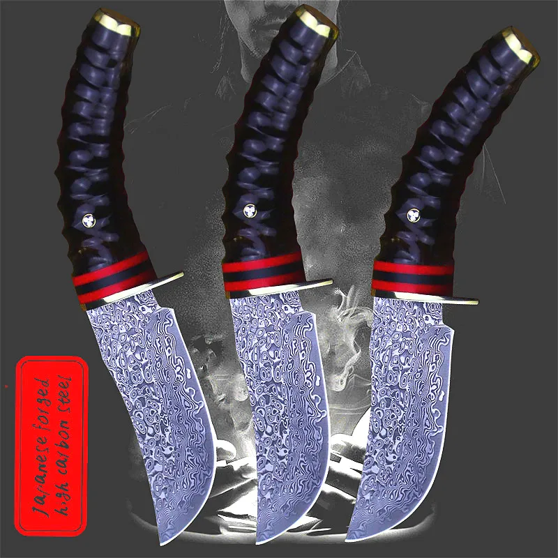 Damascus Outdoor Claw Hand forged Claw Jungle Hunting Knife Leopard Blade Sharp Defensive Tactical Knife collection Gift Knife