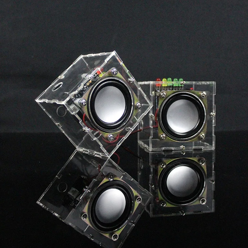 Mini Transparent Crystal Amplifier Wireless Bluetooth Speaker Audio Production Kit, Mini Speaker, Computer Speaker DIY Kit Wirel