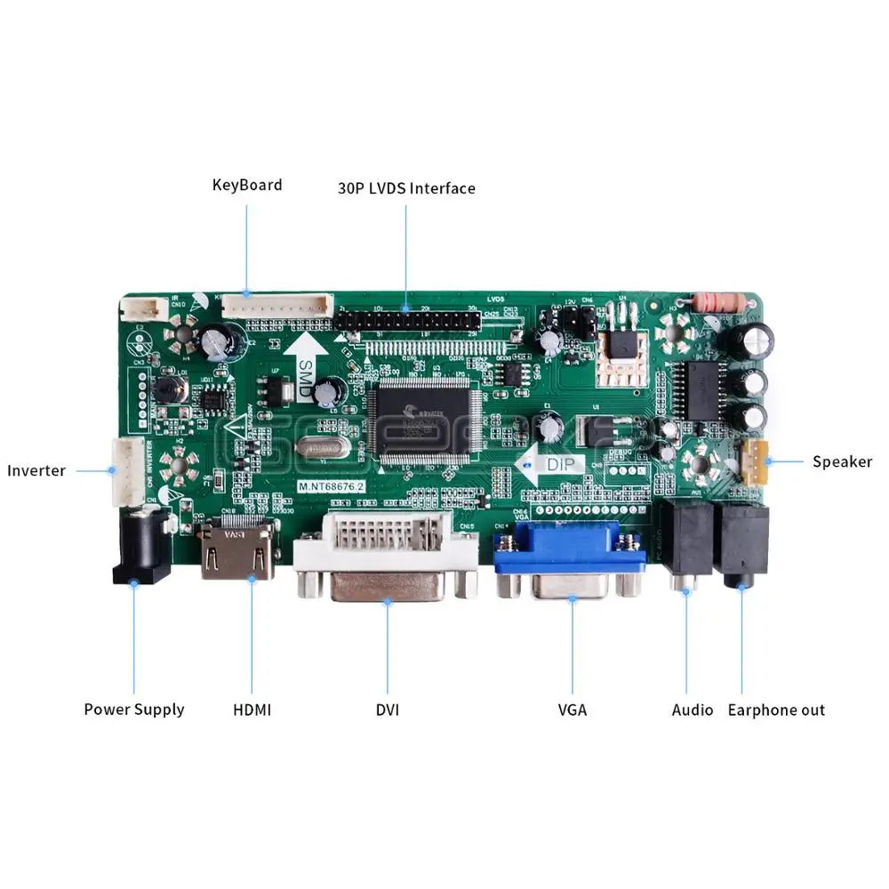 Imagem -03 - Geeekpi-controlador Lcd Board Driver Hdmi Vga Dvi Arcade Entrada de Áudio Apto para Monitor Arcade1up Nt68676