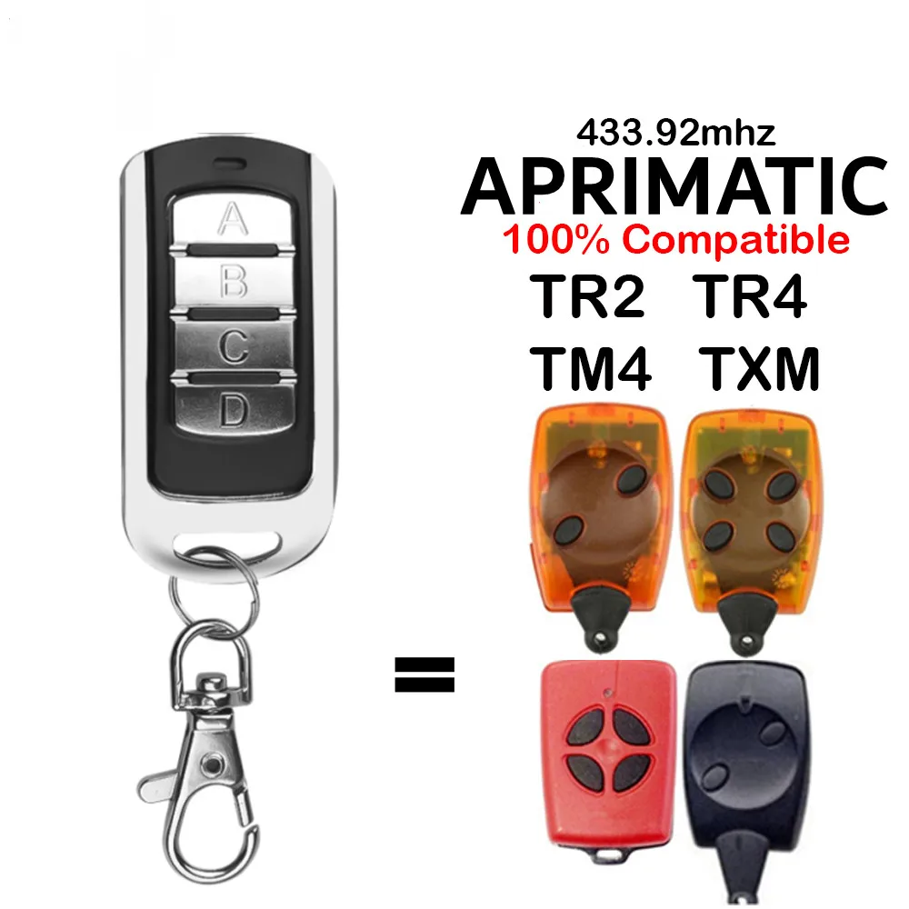 high quality APRIMATIC TR2 TR4 TM4 garage remote control replacement 433.92MHz rolling code access control command transmitter