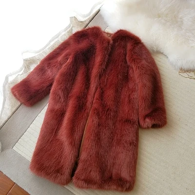 Top brand Style High-end New Fashion Women Faux Fur Coat S64  high quality