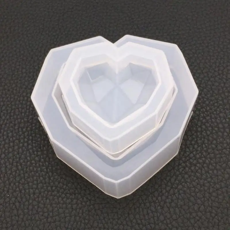 Concrete Mould DIY Geometry Heart-shaped Mold High Mirror Gypsum Aromatherapy Car Decoration Handmade Silicone Mold Concrete