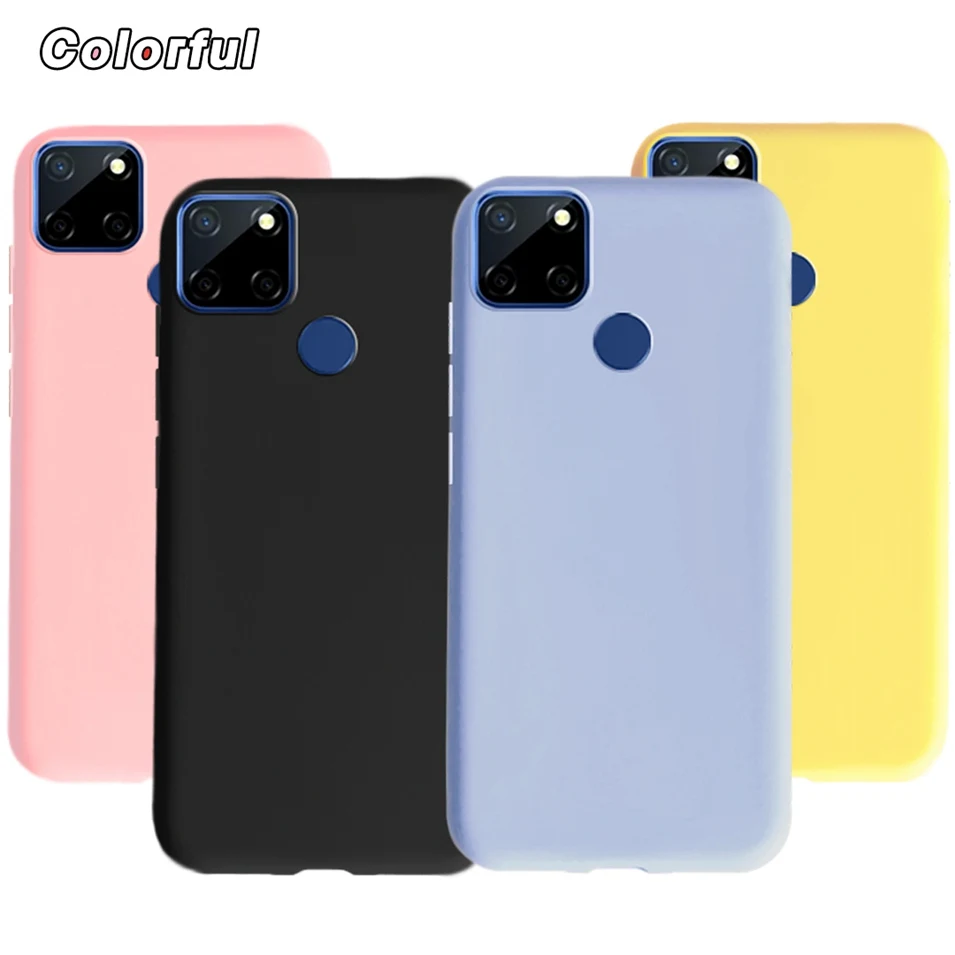 Liquid Silicone Case For Realme C12 C25 Narzo20 Narzo 30A Soft Phone Back Cover For Realme C12 C25 Coque Realme Narzo 20 30A