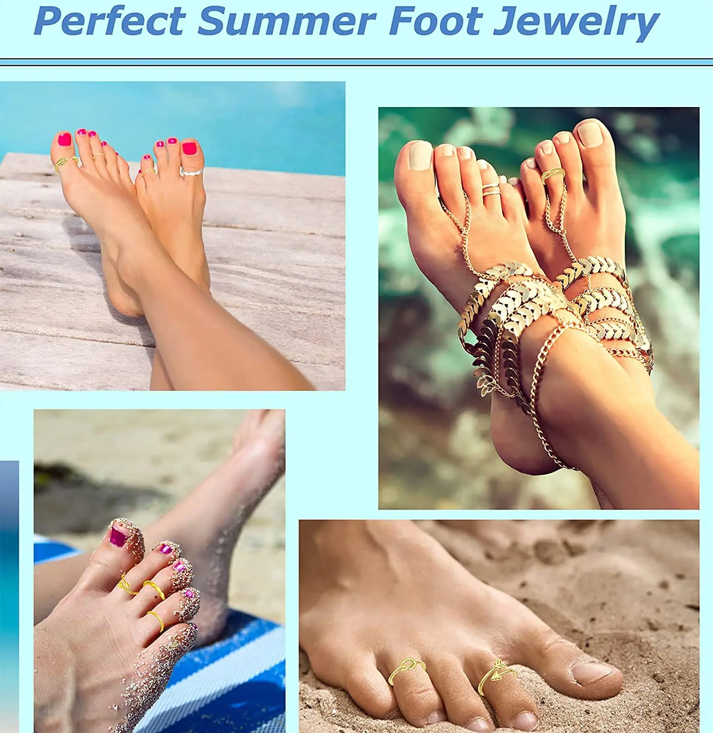 12 PCS Adjustable Toe Rings for Women Star Moon Arrow Band Hallow Pinky Tail Ring Open Toe Ring Set Summer Beach Foot Jewelry