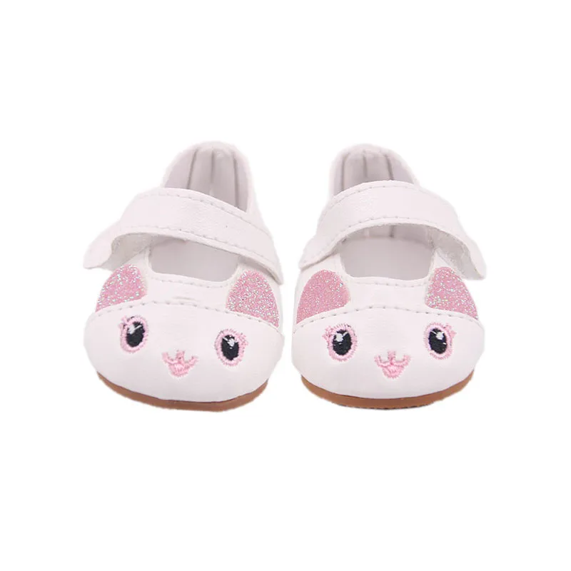 Doll White PandaShoes Canvas Shoes Sneakers Fit 18 Inch American Doll&43cm Baby New Born Doll Clothes Accessories,Girls Toys DIY