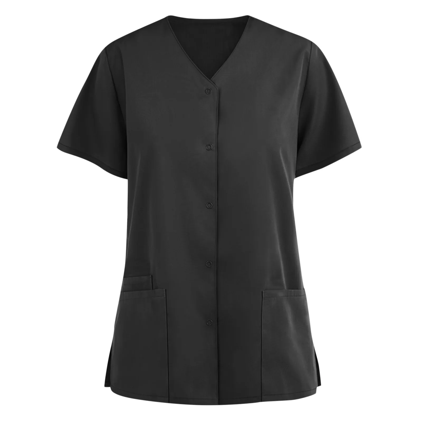 Ospedale medico infermieristica Uniforme Soild manica corta con scollo a v Pocket Care lavoratori camicie Sexy estate tinta unita Uniforme infelmiere