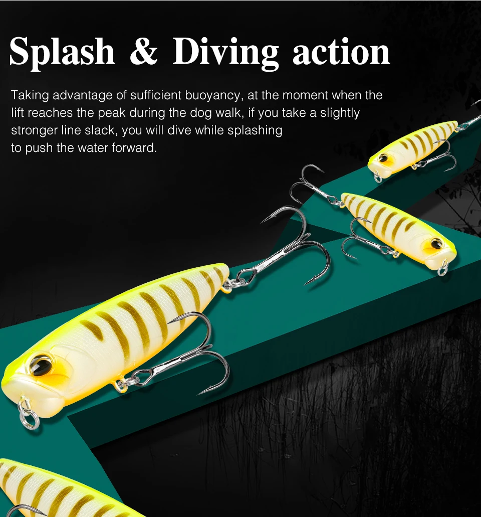 TSURINOYA 110F Topwater Bleistift Angeln Locken DW58 110mm 20,5g Künstliche Schwimm Harte Köder Pike Bass Stickbait – Detail 10