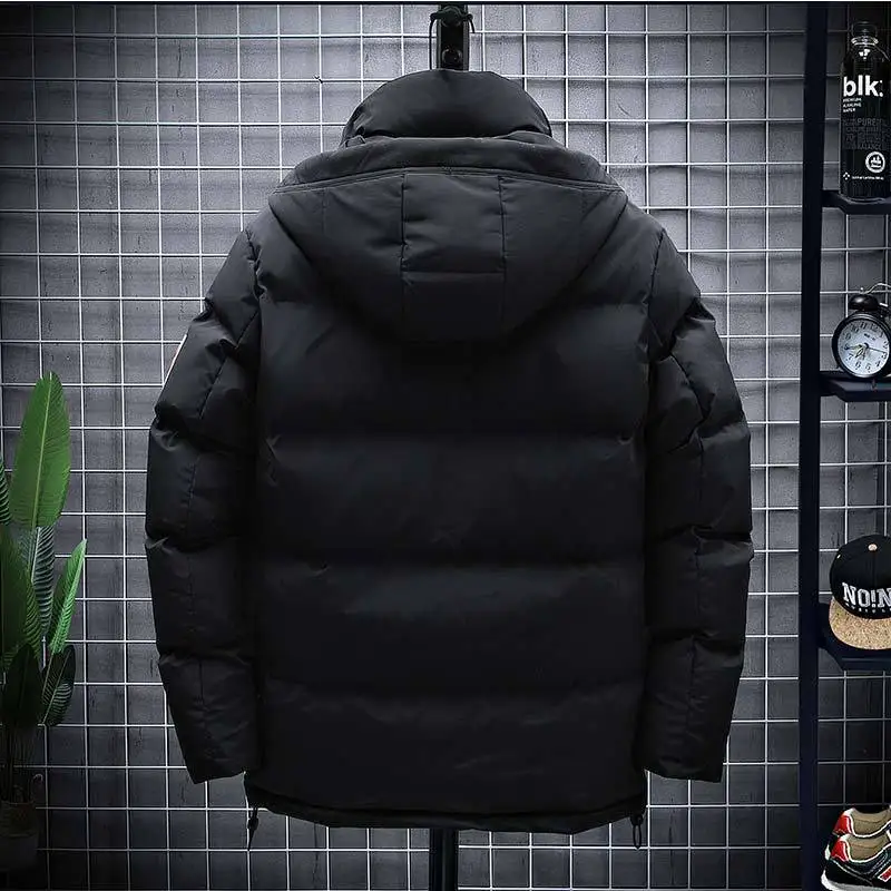 Brand Fashion Men Winter Jacket Thick Warm Male Hooded Cotton Coats Outerwear Black Khaki Size M-5XL