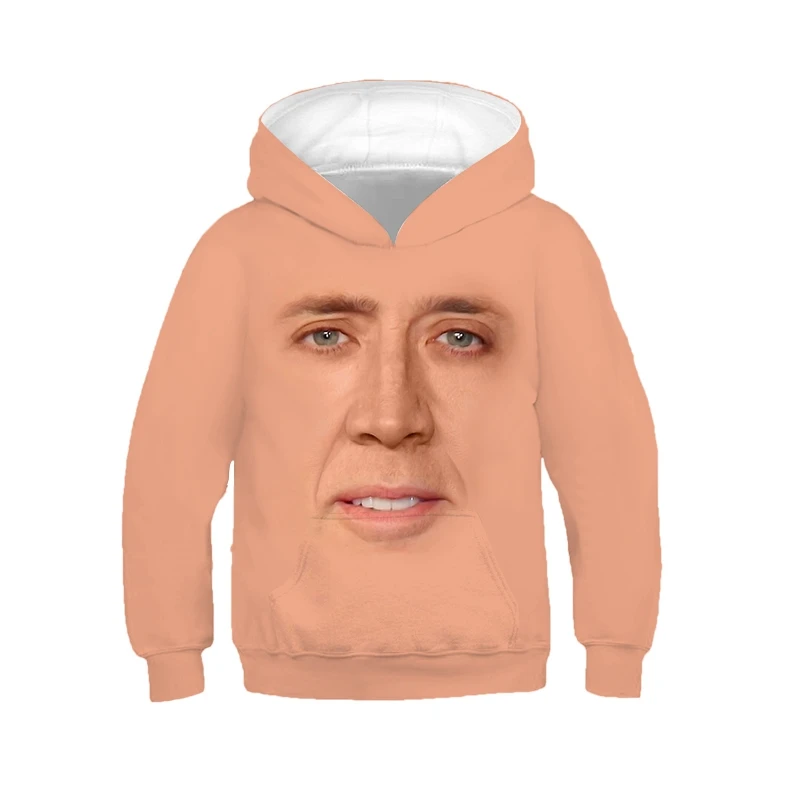 

Jumeast Men Boys Girls 3D Print Children Hoodies Nicolas Cage Face Spring Autumn Coat Kids Fashion Cap Sport Pullover Sweatshirt