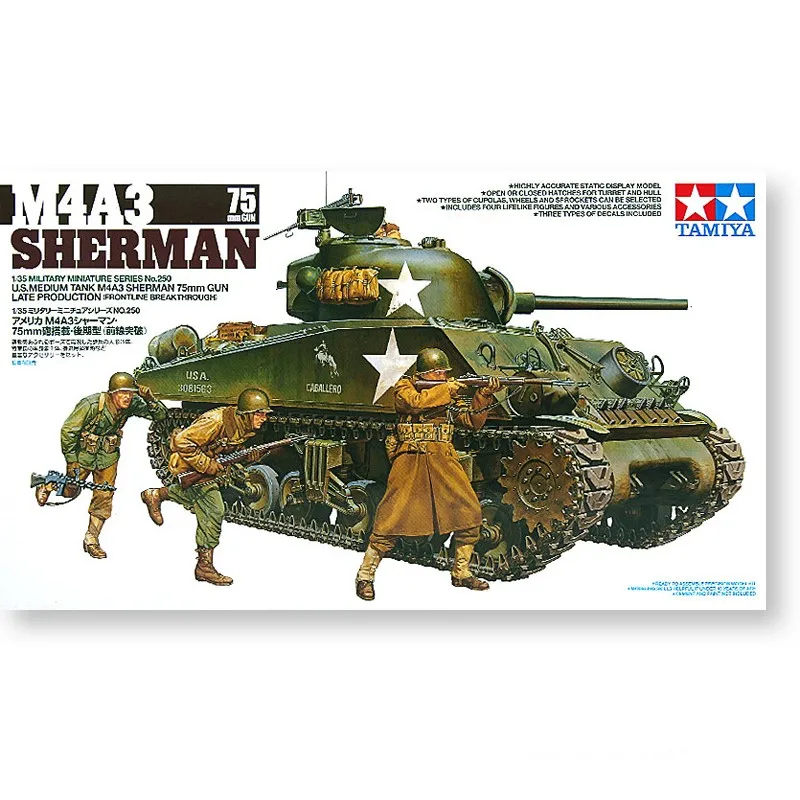 

Tamiya пластиковая сборка модель 1/35 Американский M4A3 Sherman танк (75 мм Cannon) коллекция для взрослых DIY модель комплект 35250