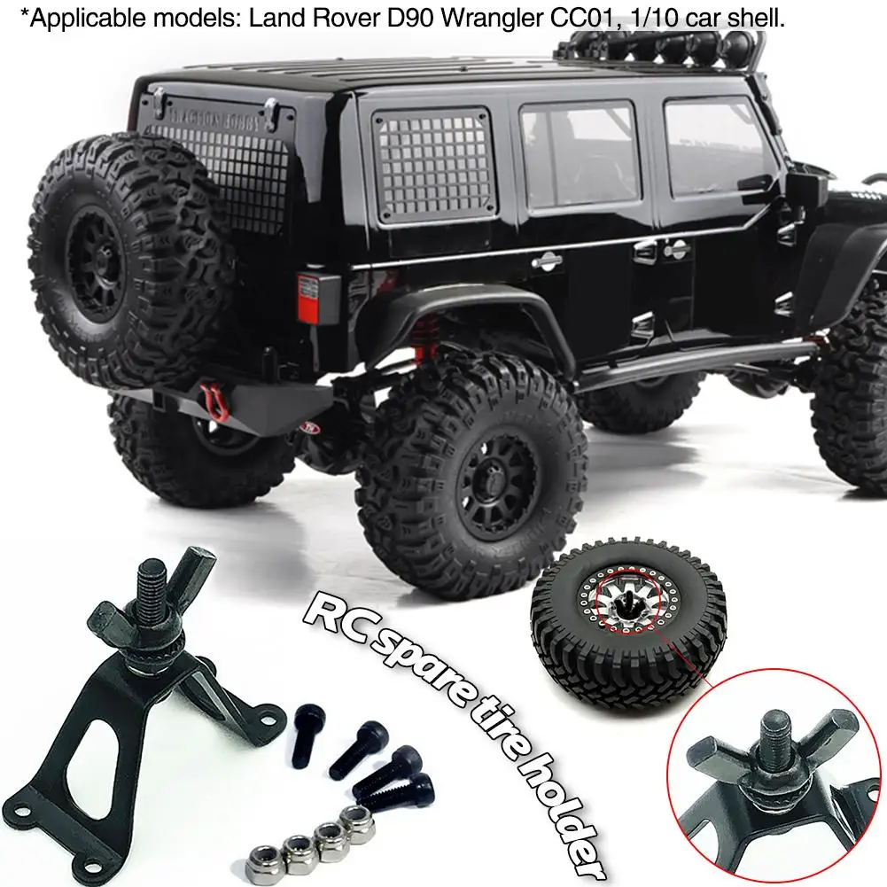 Spare Tire Holder Fixed Mount For D90 CC01, 1/10 Car Shell RC RC Car Model Tire Crawler Rack Metal Wheel Bracket