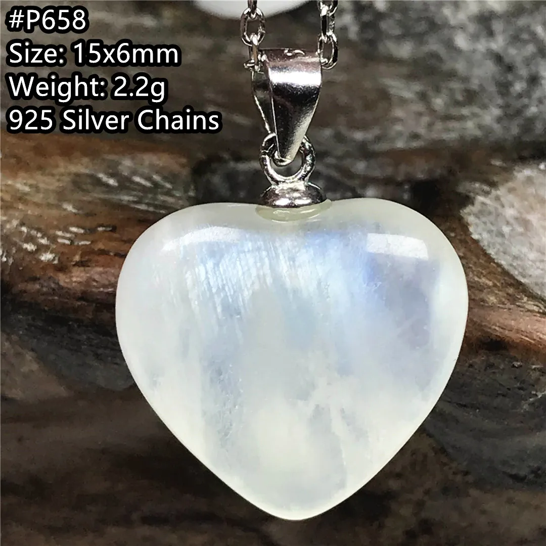 

Natural Moonstone Pendant Jewelry For Women Men Healing Gift Crystal Stone 925 Silver Chains Heart Beads Reiki Gemstone AAAAA