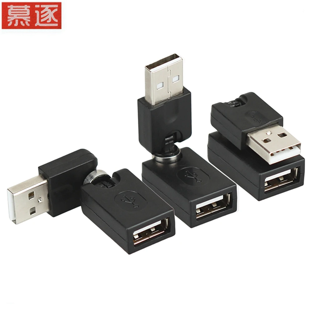 1 piece / 2 pieces / 5 pieces of new USB 2.0 plug to USB socket 360 degree rotation angle extension cable adapter hot new