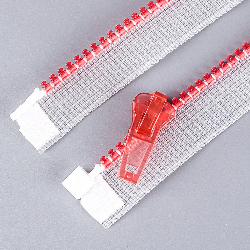 2Pcs 20/80cm 5#Open-end/Close-end Colorful Transparent Resin Zipper DIY Handmade Sunscreen Clothing Pocket Garment Shoe