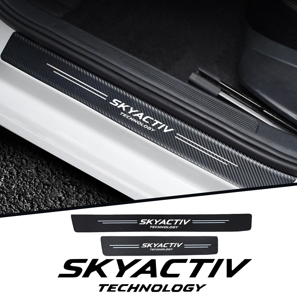 4pcs car accessories interior Threshold skyactive Car sticker for mazda 3 bk 6 gg gh gj cx3 cx5 cx30 cx7 cx8 cx9 mx5 rx8