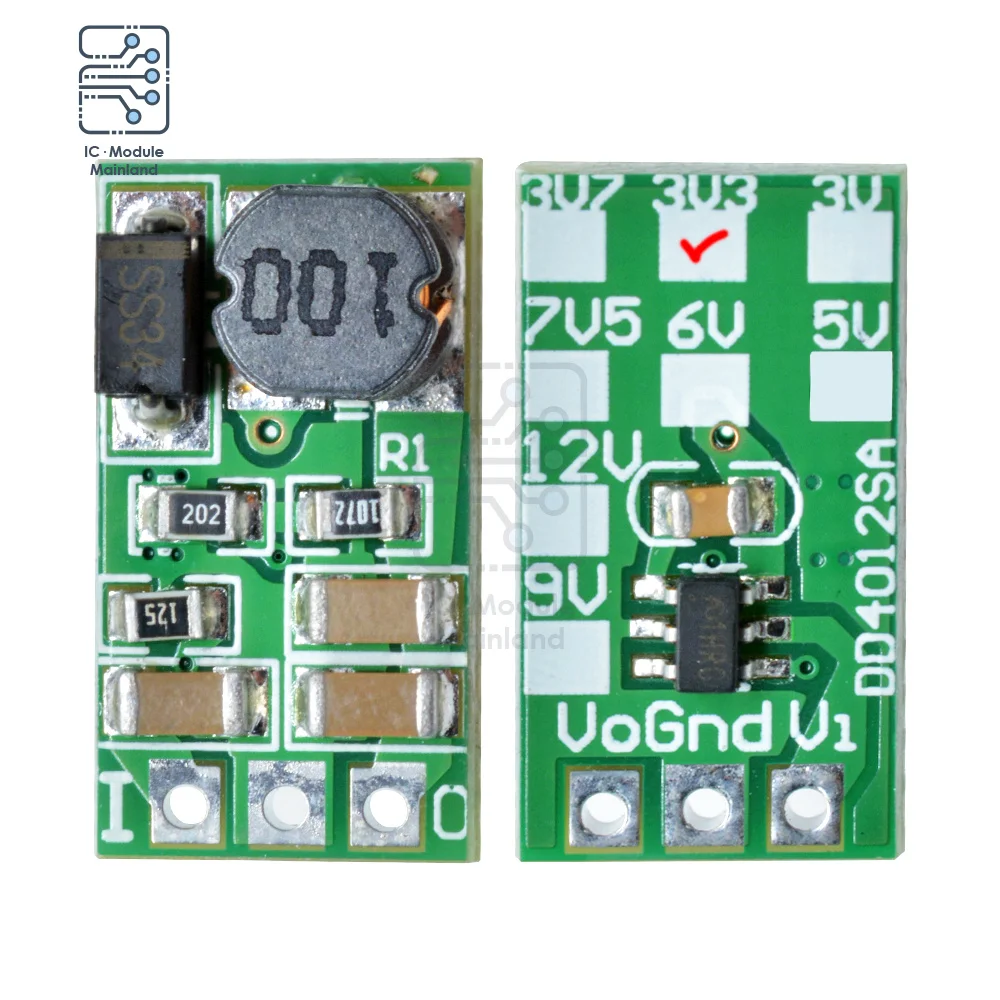 DC-DC-módulo convertidor reductor de voltaje, placa reguladora de voltaje sin Pin, DC 5-40V a 3V, 3,3 V, 3,7 V, 5V, 6V, 7,5 V, 9V, 12V, 1A
