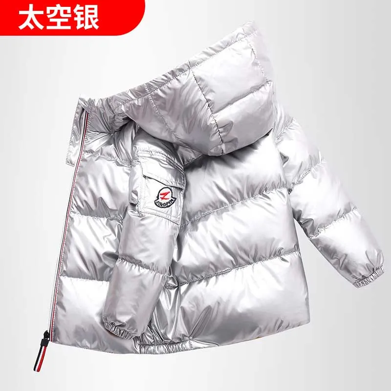 Winter Boys Down Jackets Children Hooded Outerwear Autumn Girls Warm Jacket Teens Outerwear Fashion Kids Zipper Coat Jacket