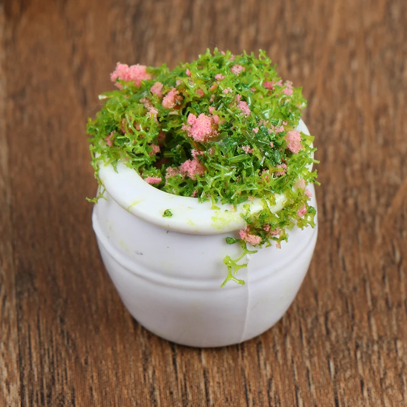 Meubles de maison de poupée 1:12, accessoires Mini plante verte bonsaï Pots de fleurs meubles jouets pour bébés enfants 2 pièces