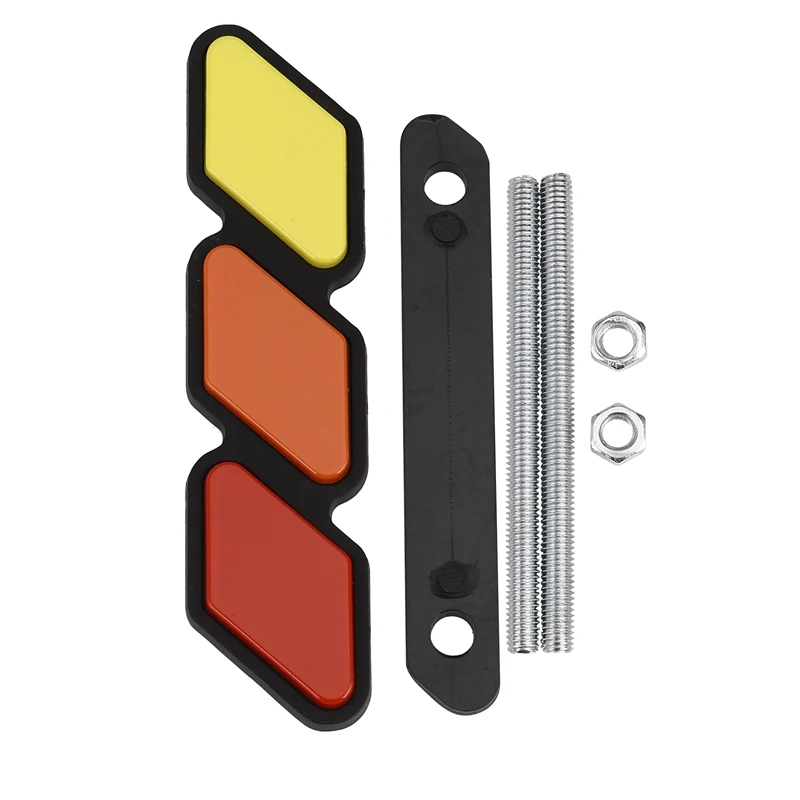 1 Set Of Grill Badge Emblem Tri-Color, for Toyota- Tacoma 4 Runner Sequoia Rav4 Highlander, Yellow/Orange/RED