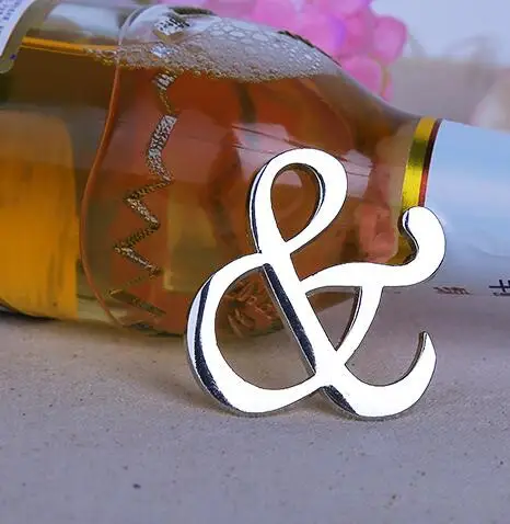 Free Shipping wedding favor gift and giveaways for guests--Mr & Mrs Ampersand Wine Bottle Opener party favors 40pcs/lot