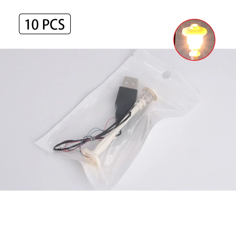 10pcs 1*4 Building Blocks LED DIY Light Kit Electronic Street Constructor USB Port Model Toys Engineering Parts Sets