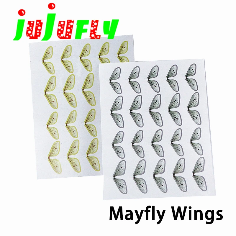 Nowe, gorące, 40 par realistycznych skrzydeł Mayfly, trwałe, polietylenowe skrzydełka do wiązania much, wstępnie przycięte, cienkie foliowe skrzydełka, materiały do ​​wiązania much