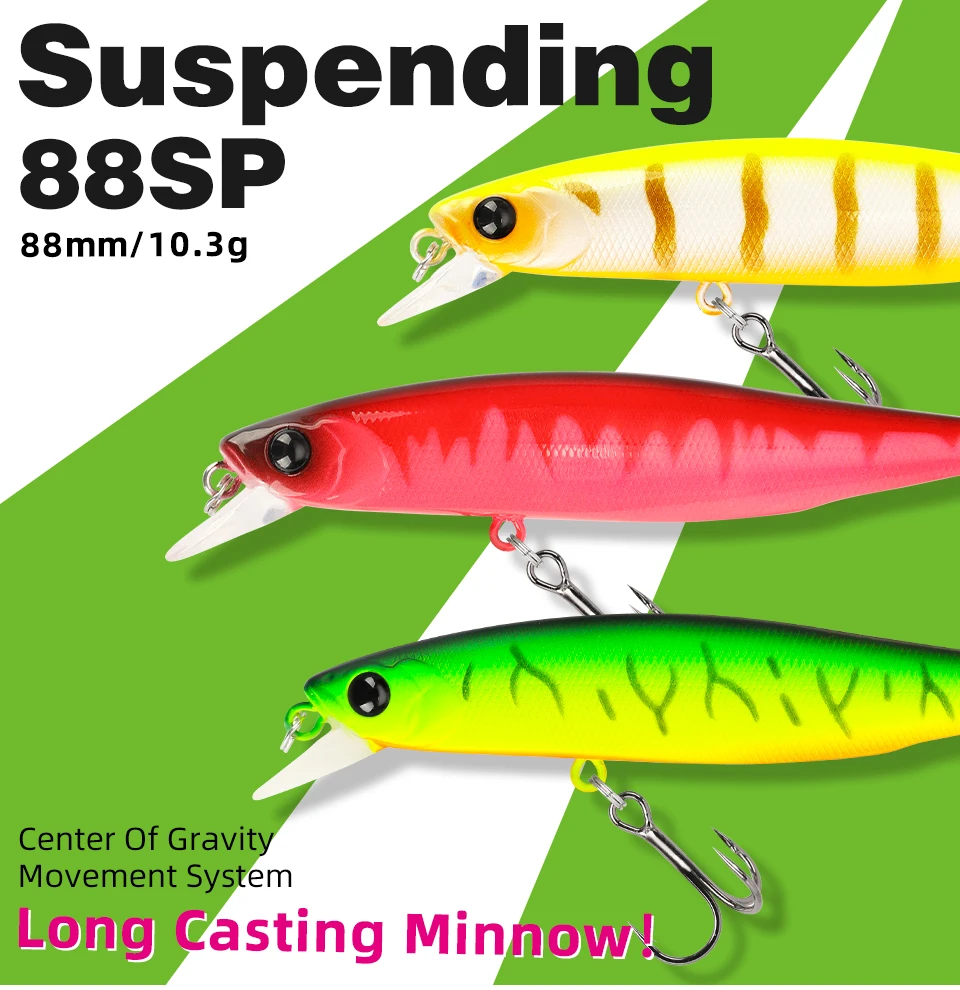 TSURINOYA 88SP Suspending Minnow Angelköder 88mm 10,3g DW76 Lange Casting Künstliche Harte Köder Hecht Bass Big Trout Jerkbait – Detail 4
