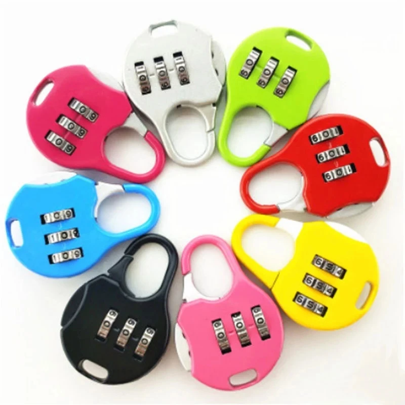 3-digit Dial Luggage Code Padlock Mini Metal Combination Password Lock Anti-Theft For Travel Security Suitcase Backpack