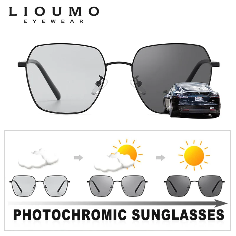 LIOUMO Fashion Women's Sunglasses For Travelling Polarized Photochromic Glasses Men Luxury Eyewear Unisex gafas de sol